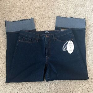 Women's Dark Blue Cropped Jeans